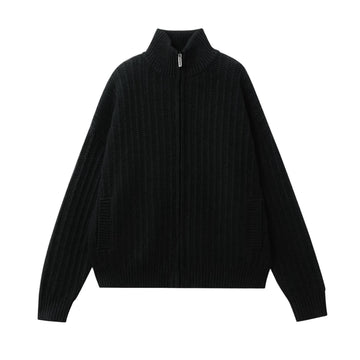 Coarse Needle Zip-up Cardigan