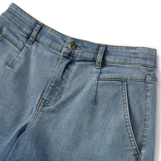 Mid Rise Five Pockets Denim Shorts