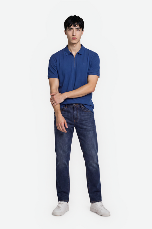 Slim Fit Pique Zipped Polo