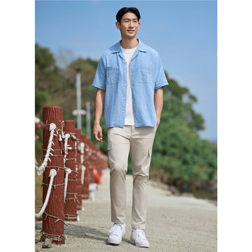 Linen Cotton Button-Front Shirt