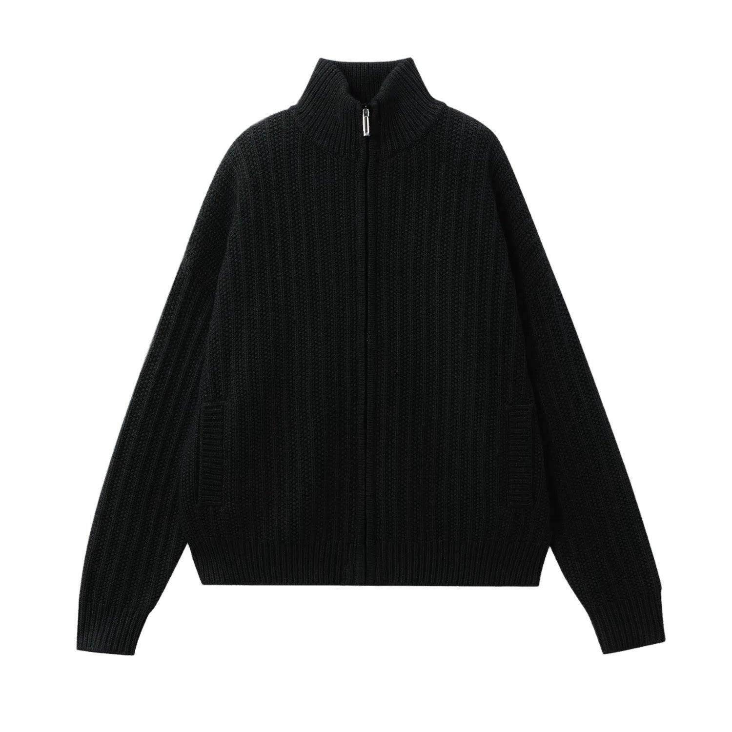 Coarse Needle Zip-up Cardigan