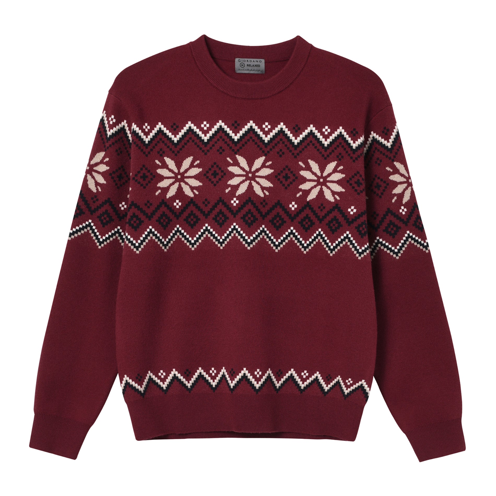Pattern Crew Neck Sweater