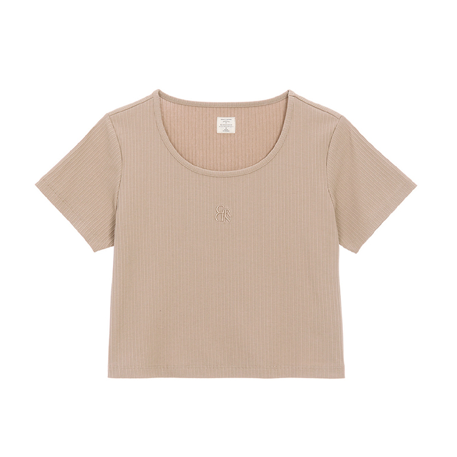 Ribbed U Neck Comfort Fit T-Shirt
