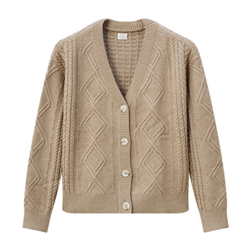 Cream Crest Cardigan