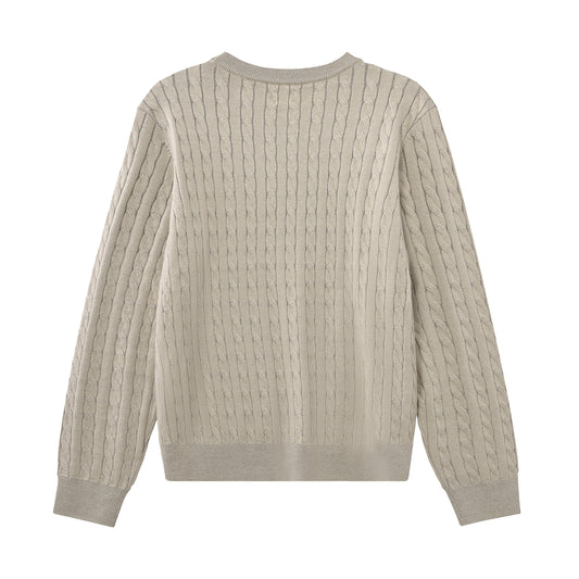 Pullover Sweater with Lion Embroidery