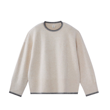 Loose-Fit Acrylic Crew Neck Sweater