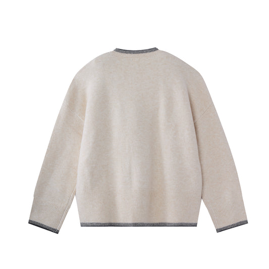 Loose-Fit Acrylic Crew Neck Sweater