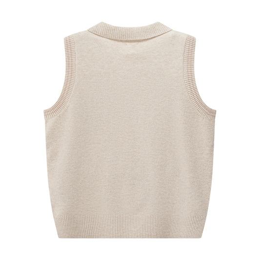 Brushed Wool Yarn Vest