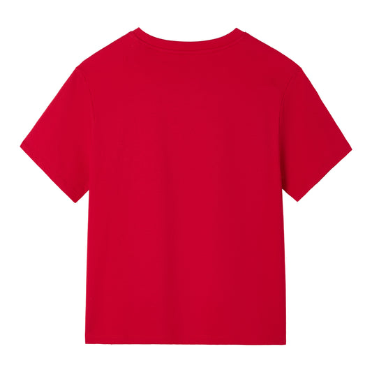 Haute Red Printed Boyfriend Tee