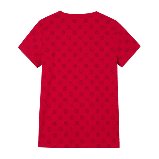 Comfort Print Tee in Haute Red
