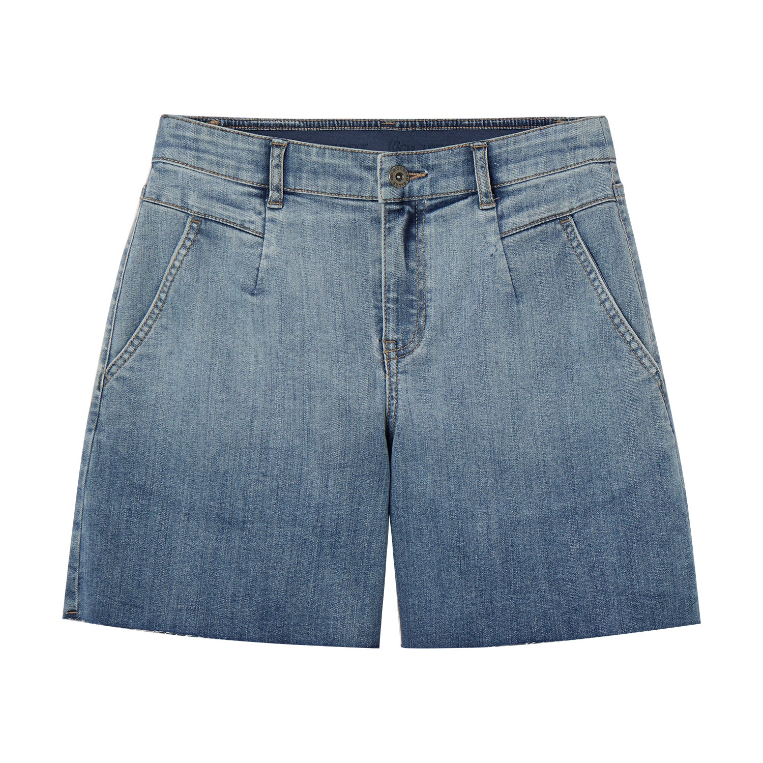 Mid Rise Five Pockets Denim Shorts