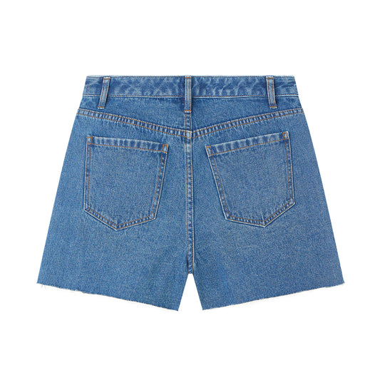 High-Waist Relaxed Denim Shorts