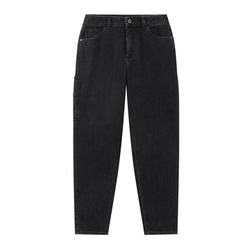 Sand Wash High-Waist Straight Leg Denim Jeans