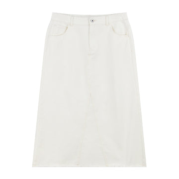 High-Waist Comfort Stretch Denim Skirt
