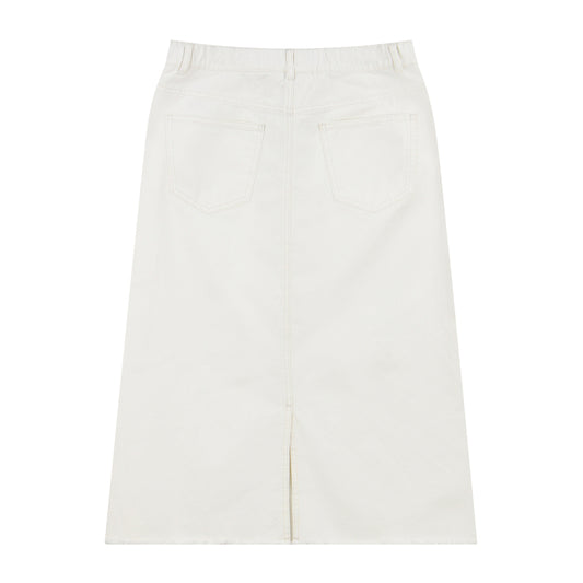 High-Waist Comfort Stretch Denim Skirt